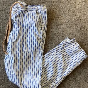 J.Crew Blue, White Arrow Ikat Print Pants